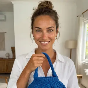 Handmade Crochet Bucket Bag – Azure Blue | JJ’s Stitch