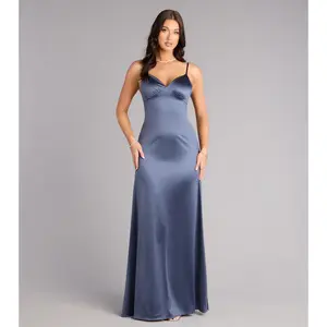Casey Satin Low Back Mermaid Formal Dress