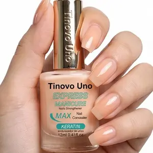 Tinovo Uno 12ml No. 1 Pink Nail Hardener, Nail Strengthening Nail Care Oil, Quick-dry Nourishing Nail Care Product, Manicure, Nail Care Strengthener for Women & Girls, Strengthens and Protect the Thin, Brittle Nails, Original Brand Logo