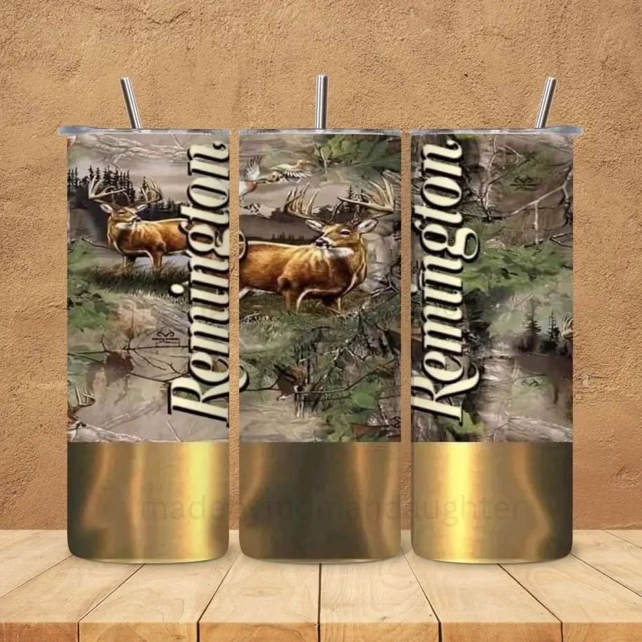 Remington 20oz stainless steel Bottle Drinkware Water Bottles Cup Mug Portable Washable Bottled Reusable metal straw coffee tumblers Handmade Insulated Lid Hunting
