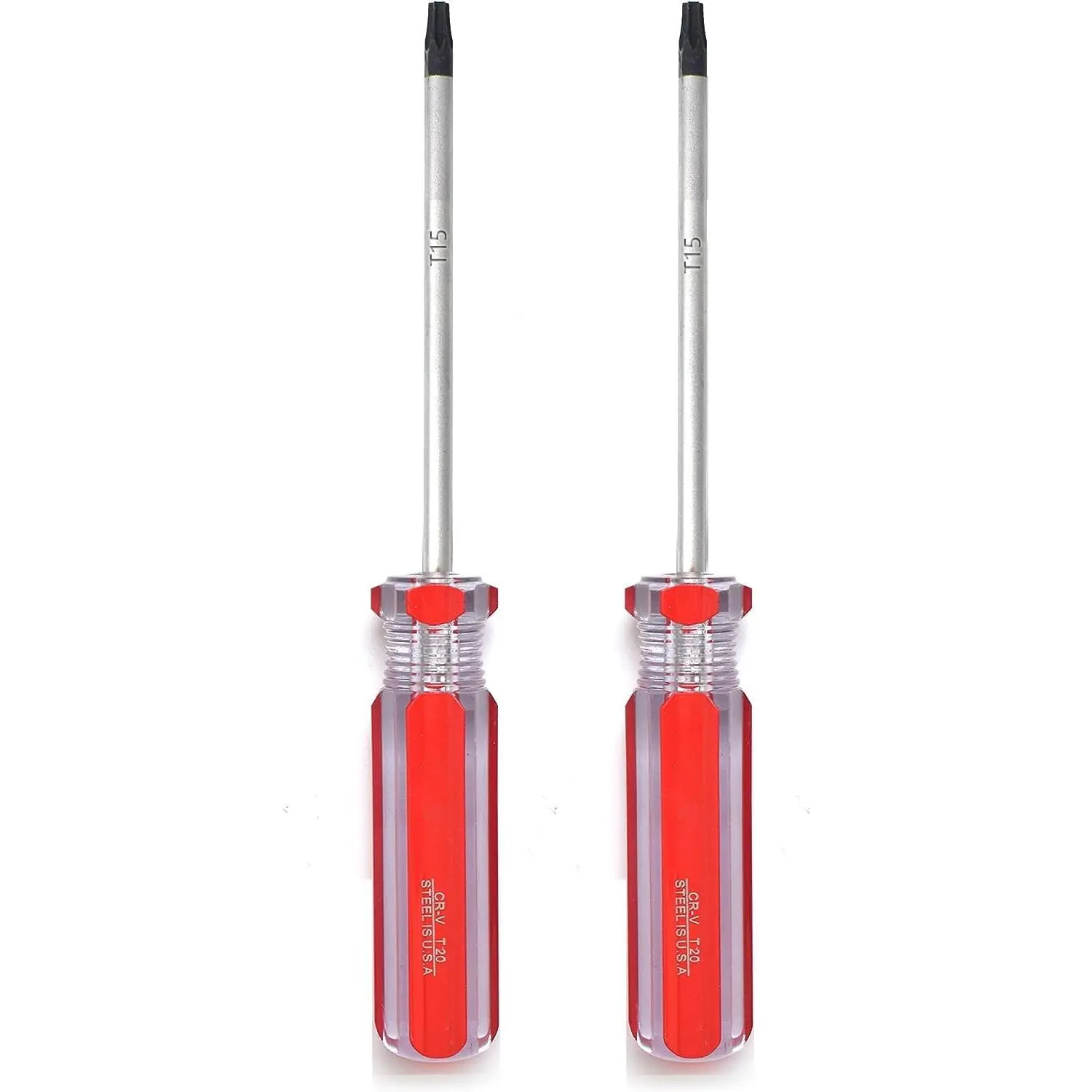 T15H Torx Screwdriver 2PCS Set   2Pack T15 Security Screwdrivers with Magnetic Tip (T15)
