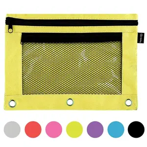 Enday Black Pencil Pouch For 3 Ring Binder, Zippered Binder Pencil Pouches, 3 Ring Pencil Pouch for Binder, Pencil Case for Binder, Large Pencil Bags for School, Home, and Office (2 Pack)