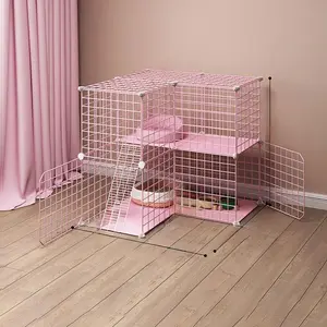 Multi-layer Cat Cage, Large Space Pet Cage with Litter Tray, Pet Supplies for Indoor Outdoor Use, Cat Furniture for Home Living Room Bedroom, Litter Box Enclosure