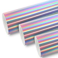 Glossy Holographic Silver Chrome