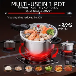 18cm 3L Explosion-Proof Pressure Cooker, Food-Grade 201 Stainless Steel, All Stovetops Compatible, Perfect for Home Kitchen & Restaurant