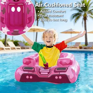 Kids Inflatable Tank Pool Float with Water Cannon, Toddler Swim Float Raft, Lake Beach Party Pool Toys for Boys Girls Toddler Inflatable Tank Pool Floaties, Swimming Tank Float with Water Gun, Outdoor Lake Beach Pool Party Toys for Kids