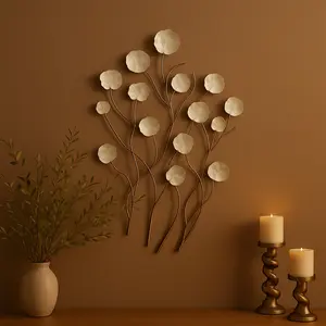 Floral White Capiz Shell Home Wall Decor with Capiz Accents