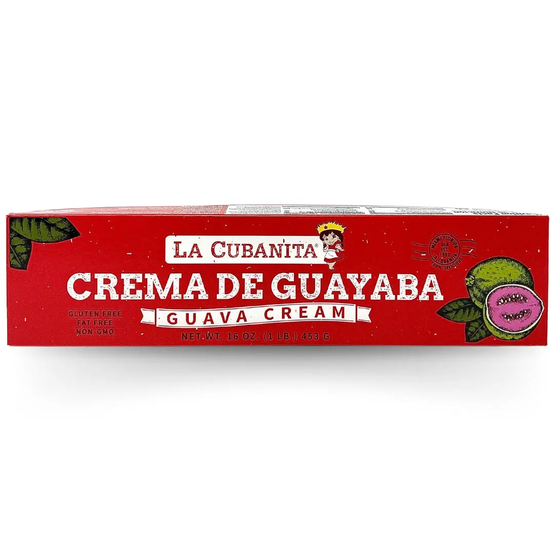 La Cubanita Cream Guava Paste, 16 oz, Miami-Inspired Cuban Traditional Spread, Low Sodium, Low Fat, Cholesterol Free Ambient Food & Rich-Flavor Snack