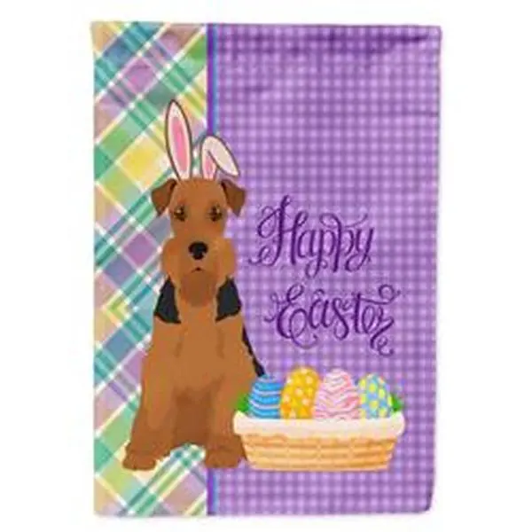 Airedale Terrier Easter Garden Flag - Rectangular Double-Sided Polyester Black & Tan, 11.25x15.5 in Outdoor Home Improvement Garden Decor Supplies, Outdoor Decor