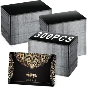 300 Pcs Metal Business Cards Black Metal Business Card Blanks for CNC Engraver Laser Engraving Reliable and Sturdy Multipurpose Aluminium Business Card Blanks Thickness 0.01 Inch
