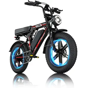 1000W Motor C200 Electric Bike 17Ah Battery 31MPH Max Speed 50 Miles Range 20 Inch Off Road Tires 7 Speed Adjustable APP Control Hydraulic Disc Brakes Front Rear Hydraulic Suspension Lights Official Warranty
