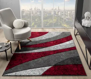 Sam's Rugs Ultra Soft Area Rug Hand Carved - Modern Abstract Design for Indoor Living Room & Bedroom - Stain Resistant, Easy to Clean
