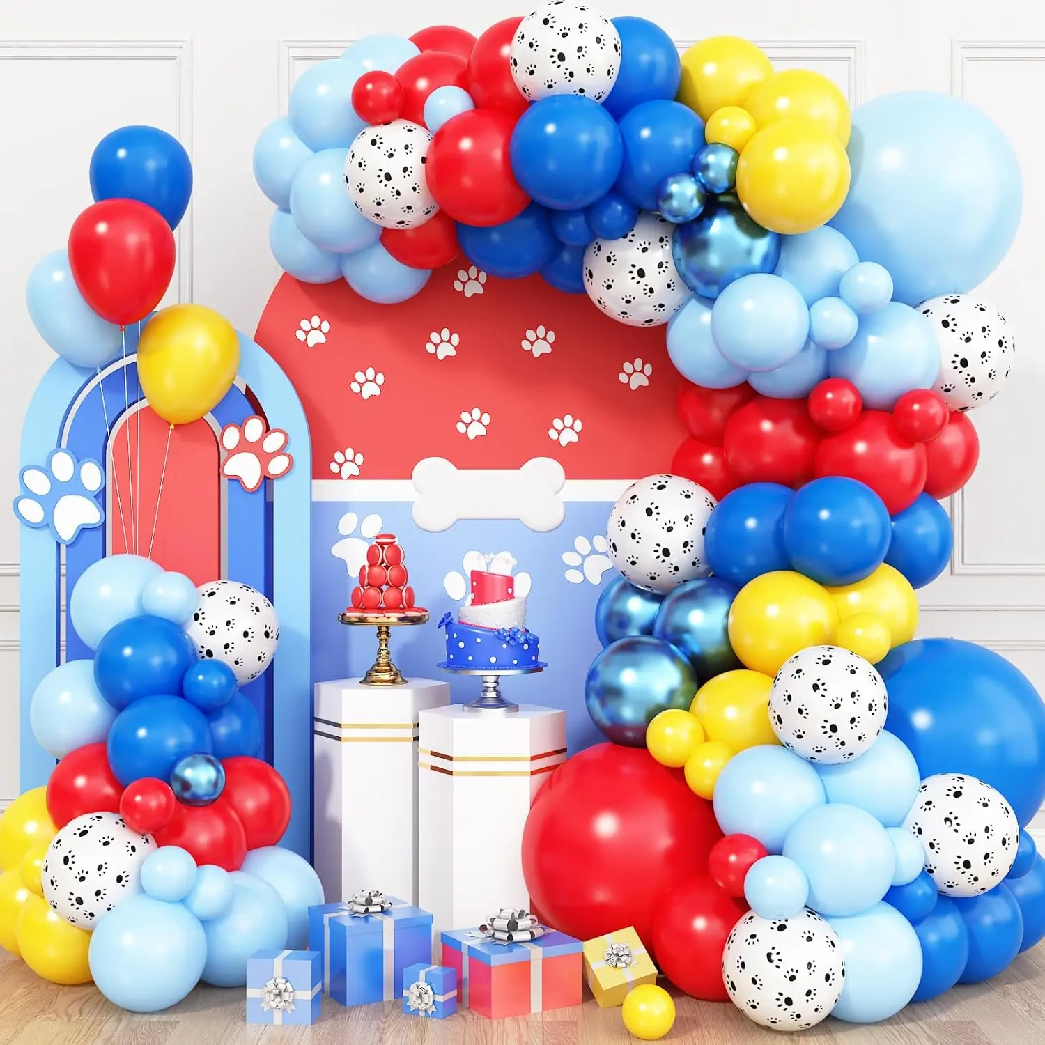 Blue Puppy Paw Balloon Garland Kit for Dog Theme Baby Shower Birthday Party Decor