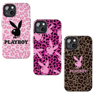 Leopard Pink Playboy Phone Case For iPhone, Samsung & Google Pixel, Trendy Tough Case, Birthday Gift For Women Men G
