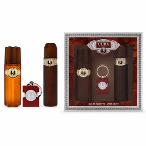 Cuba Gold Men’s Cologne Gift Set, 3-Pc EDT Spray, After Shave & Keychain, Long-Lasting Daily Fragrance Gift for Him
