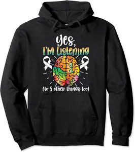 Embrace Neurodiversity Celebrate Different Minds ADHD Pullover Hoodie - Albertjasso Shop 43B0D2BS22BW