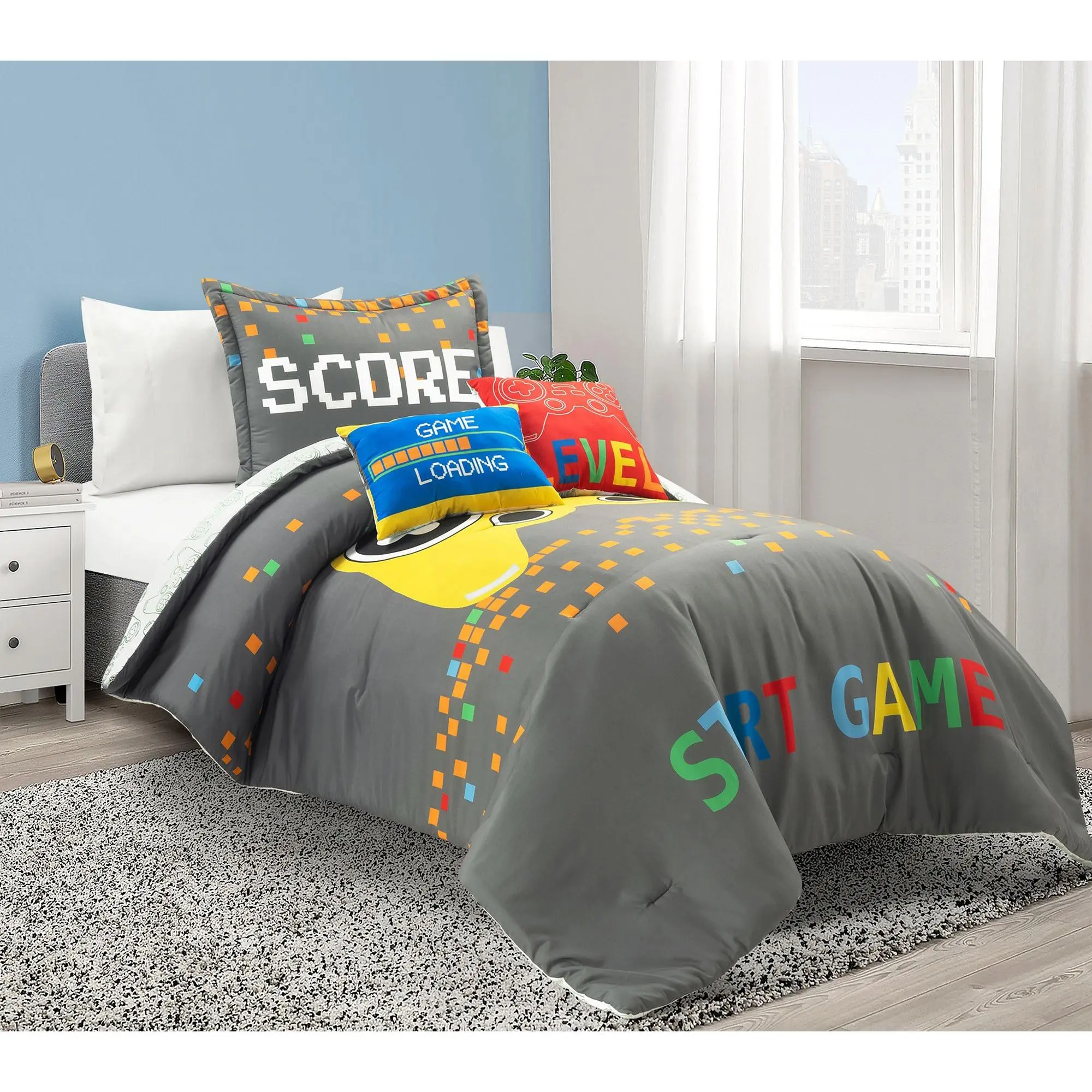 Video Games Oversized Comforter 4-Piece Twin byLush Decor