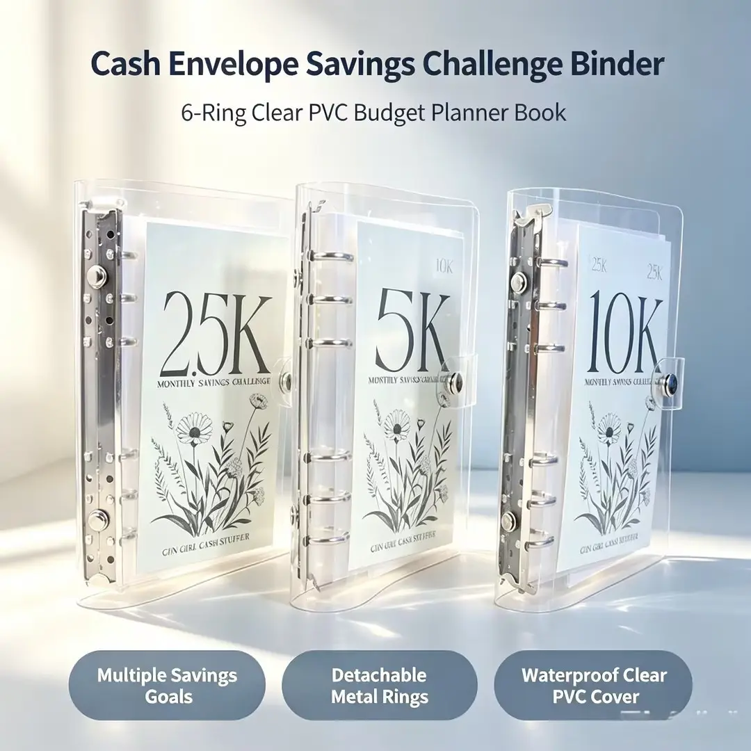 [Back to School Must-Have]12-Month Envelopes Money Saving Challenge Binder, 12 Month Savings Challenge, Money Saving Binder, Money Savings Challenges Book, Money Saving Planner Money Organizer Budget Binder