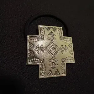 Vintage Cross Engraved Hair Tie