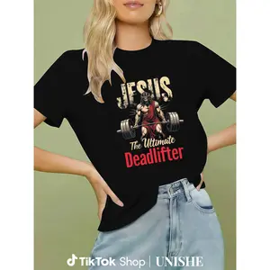 Jesus Deadlift Cotton T-Shirt – Funny Christian Workout Gym Tee