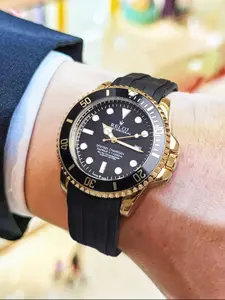 Men's Luxury Dive Series Watch, Fashion Business Waterproof Design, Silicone Strap, Perfect Gift for Holidays Birthdays Valentine's Day, Quartz Waterproof Watch