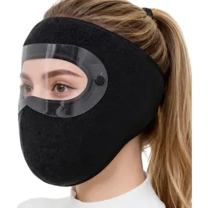 Winter Windproof Face Mask, Detachable Goggles, Warm Winter Mask, Thickened Wool Lining Covering The Entire Face