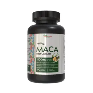 Zafinco MACA Root Capsules 1500mg | Natural Energy Herbal Supplement for Women & Men | Black Pepper with Red Yellow & Black Maca Root Powder | 90 Easy-to-Take Capsules Edible Healthcare Vitamin Organic Dietary Fitness