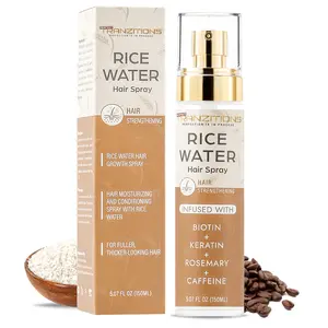 Perfect Tranzitions 5oz/150ml Fermented Rice Water Spray For Hair Growth With Rosemary, Biotin & Keratin - Strengthen, Nourish,& Revitalize Your Hair & Scalp - Paraben & Sulfate-Free Natural Rice & Rosemary Water Spray For Hair Growth