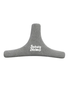 Boob sweat absorber for Cleavage Sweat- "InBetween Sweatparator" in color Heather Grey. Comfortable boob sweat absorbing insert for your sports bra and bralette. Use for exercise, hot flashes, breastfeeding, and everything in between.