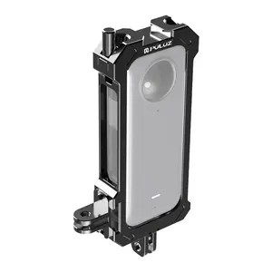 For Insta360 X3 PULUZ Metal Protective Cage Rig Housing Frame with Expand Cold Shoe Base & Tripod Adapter