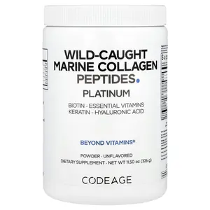 Codeage Wild-Caught Marine Collagen Peptides Powder, Platinum, Unflavored, 11.5 oz (326 g)