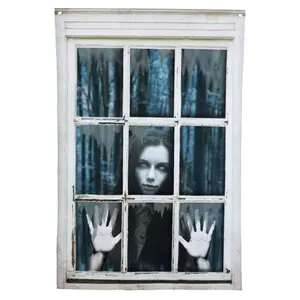 47" Printed Curtain Ghost Decoration