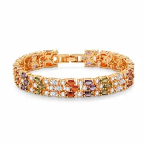 Luxurious Middle Eastern Dinner Bracelet, AAA Grade Zircon Inlaid, High-End Bracelet