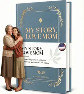 My Story, Love Mom - Guided Journal About Mom's Life with Over 300 Prompts, Elegant Design with Premium Gold Foiling, The Gift Your Mom Will Love! Perfect for Mother's Day and All Gifting Occasions