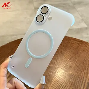 For iPhone 16 Pro Max Frameless Case Heat Radiation Borderless Slim Matte Magsafe Case for iPhone 11 12 13 14 15 Pro Max 16 Plus Shockproof Protection