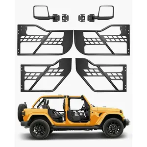 VEVOR Jeep Tube Doors, 4-Door, Hunting Style Jeep Tubular Door with Heavy-Duty Hinges OE Latch, Jeep Doors with Rubber Pads, Fit for 2018-2024 Jeep Wrangler JL 2020-2024 Jeep Gladiator JTVEVOR Super Brand Day