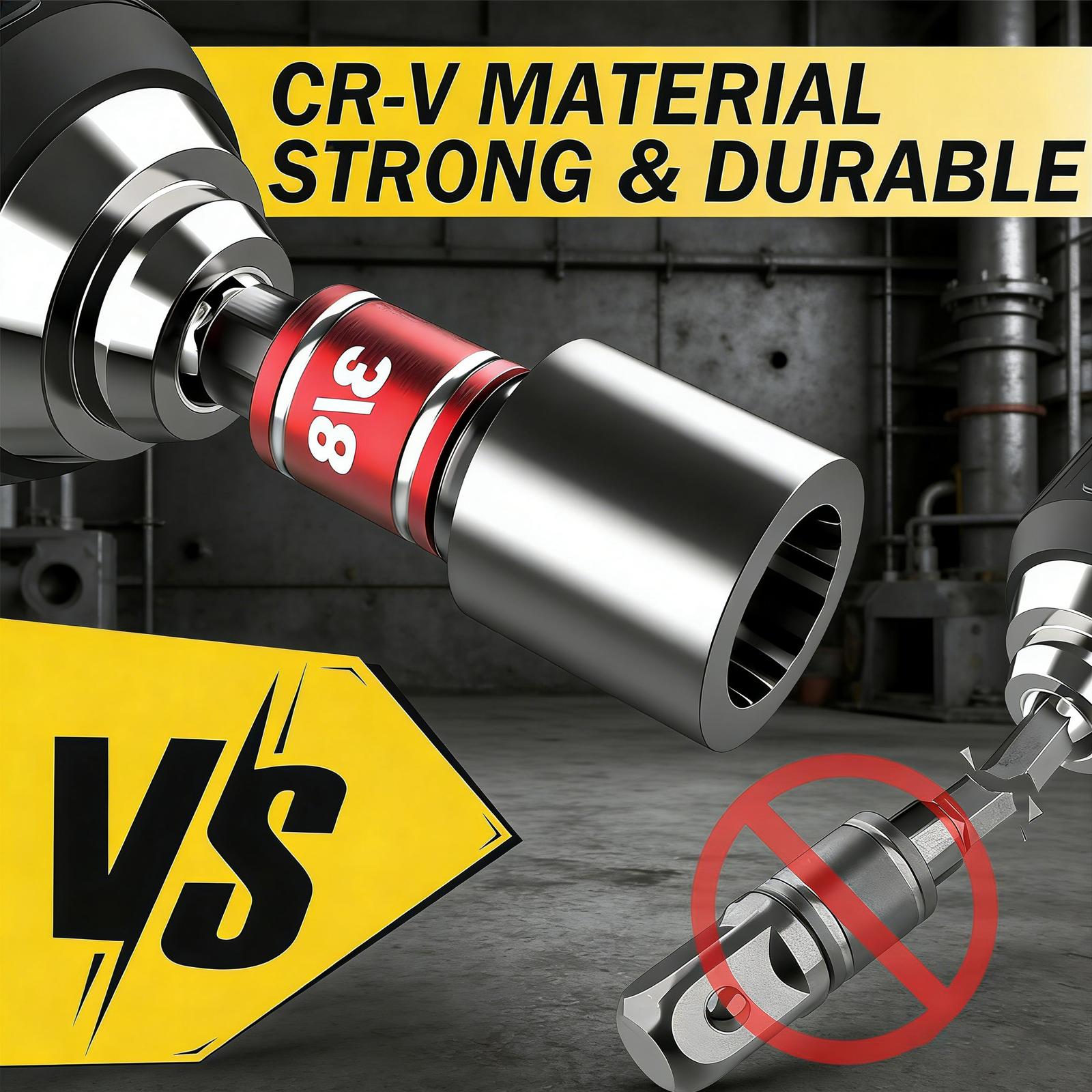 TOOLAZO Impact-Grade Socket Adapter Set (1/4", 3/8", 1/2"): Transform Your Impact Driver into a Heavy-Duty Socket Wrench. Forged from Tough Steel with Color-Coded Rings for Instant Size ID. The Perfect Gift for DIYers and Pros Who Demand Versatility.
