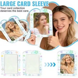Giant Kpop Idol Photocard Holder PC Card Holder for Collectors with Star Design and Large Card Sleeve