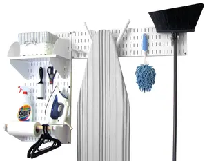 Standard Laundry Room Organizer Kit - White Wall Panels with Accessories