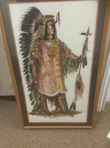 Rare Mandan Indian Chief in full Regalia