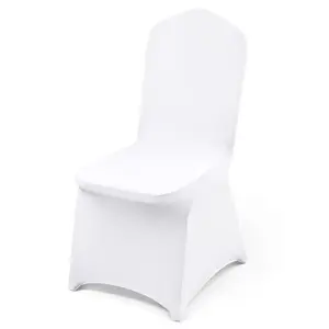 VEVOR Stretch Spandex Folding Chair Covers, Universal Fitted Chair Cover, Removable Washable Protective Slipcovers, for Wedding, Holiday, Banquet, Party, Celebration, Dining (50PCS White)