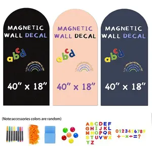 1pc 40x18 Inch Magnetic Wall Decal Magnetic Chalkboard Writing Surface for Wall Self Adhesive Magnet Wallpaper Sticker Comes with letters and 8 liquid chalk accessories for use in school game rooms and homes Classroom Supplies