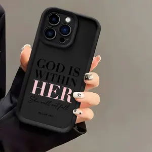 Simple English pattern, fine hole solid color Protective mobile phone case, suitable for iPhone 17 Pro Max/17 Air/ 16/15/14/13/12/11, shockproof, anti-slip, wonderful gift, Accessories