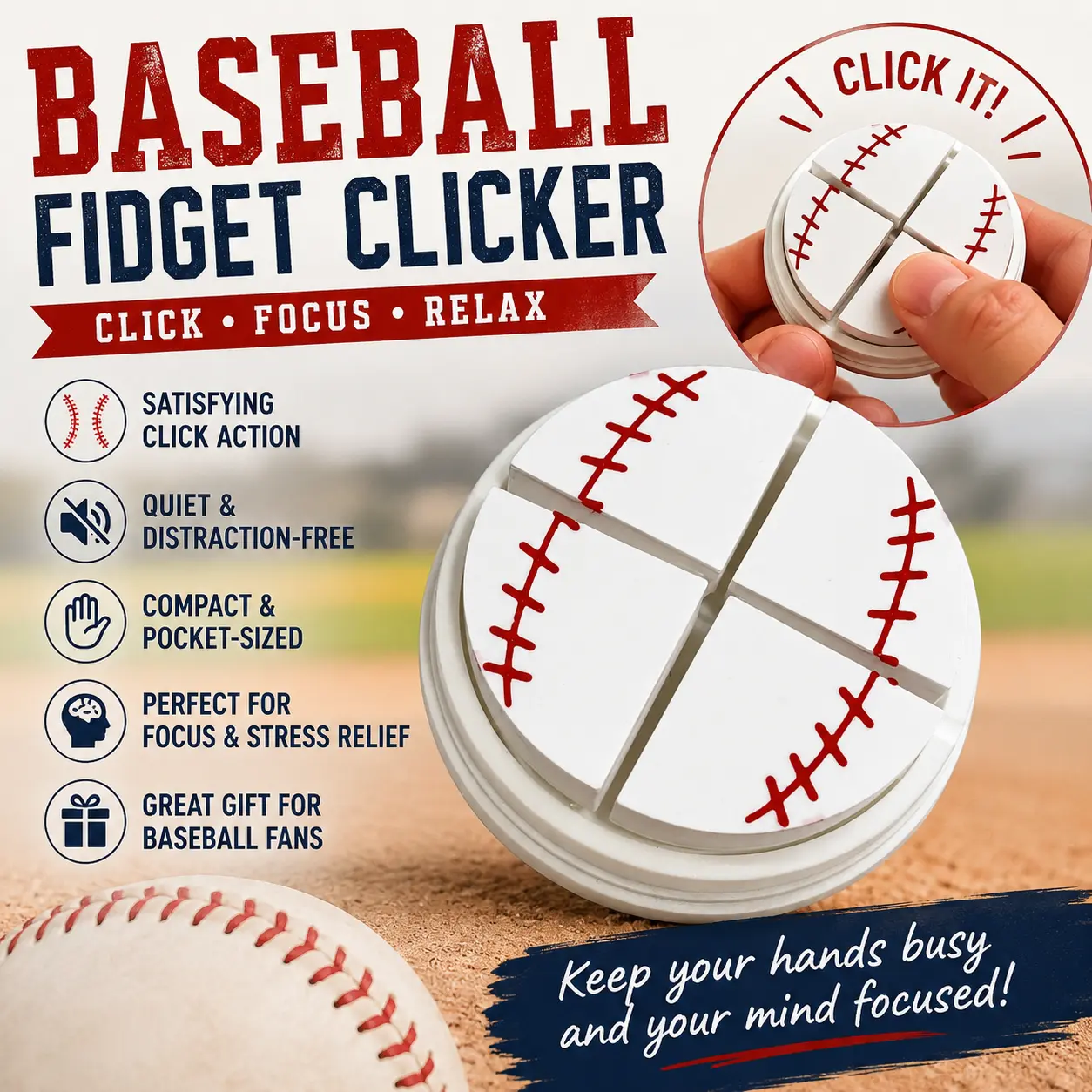 Baseball Clicker Fidget
