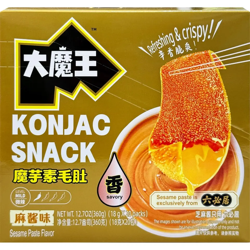 Mowon Konjac Snacks - Crispy, Savory, Ready-to-Eat Treat Snack, Vegan Tripe-Style BBQ & Sesame Flavors, Guilt-Free Chewy, Vegetarian-Safe, 12.7 oz, Snack Crispy Mowon Konjac Snacks - Crispy, Savory, Ready-to-Eat Treat Snack, Vegan Tripe-Style BBQ & Sesame Flavors, Guilt-Free Chewy, Vegetarian-Safe, 12.7 oz, Snack Crispy