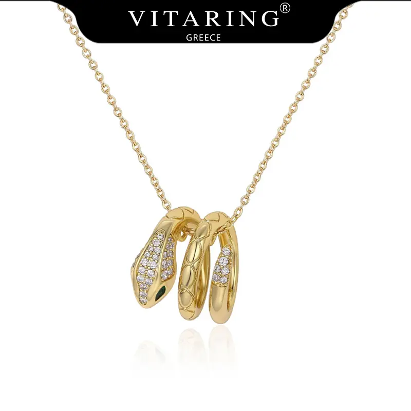 VITARING Snake Jewelry Set Necklace Earrings Adjustable Ring Choker Chain Unique Design for Daily Wear & Workplace Fashion Accessories