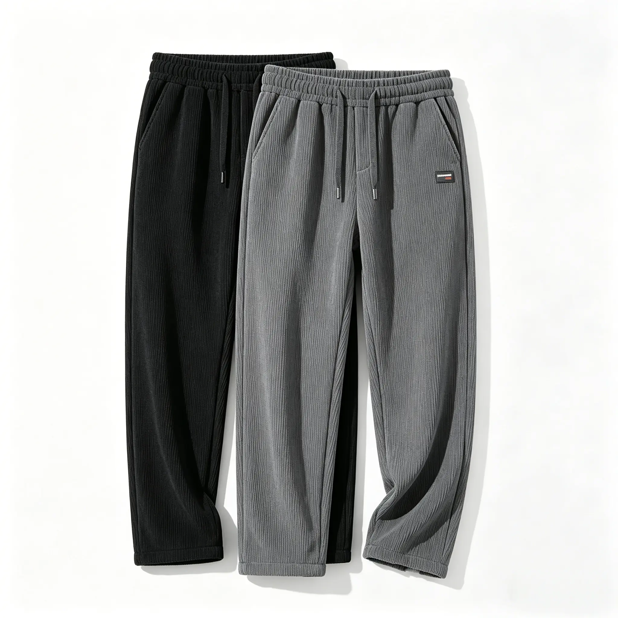 2PCS Striped Thick-Waist Spring-Autumn Men's Casual Pants, Loose Pants, Straight-Leg Pants, Fashionable Men's Pants, Comfortable Fabric, Stripes