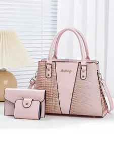 Women's Crocodile Pattern PU Leather Satchel Bags Set, Elegant & Versatile Design, Multiple Colors Available, Perfect Gift Idea
