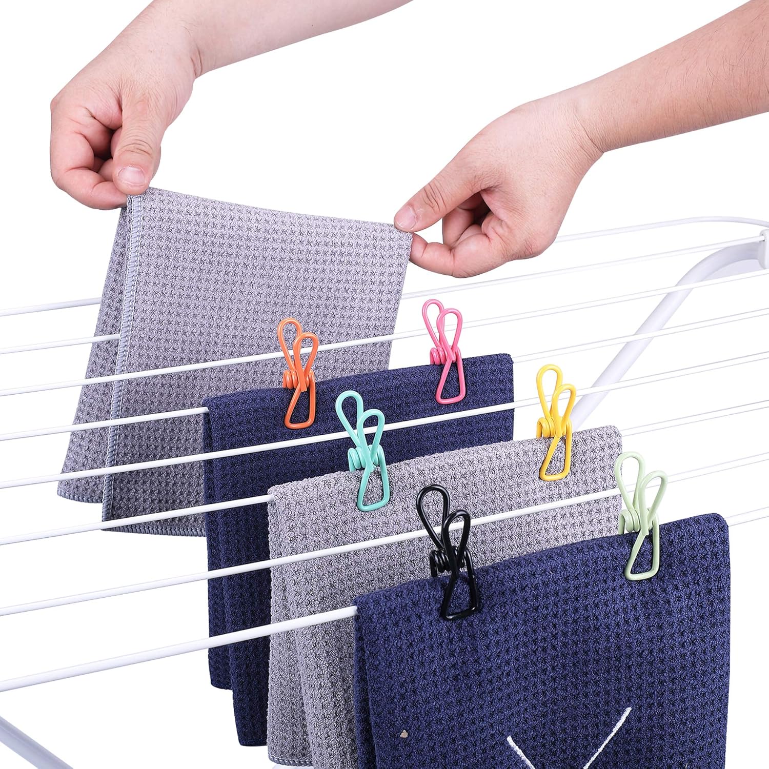 30 Pack Assorted Chip Bag Clips Utility - PVC 2 Inch Coated Colorful Sealer for Sealing Food - Paper Holder, Clothesline Clip for Laundry Hanging, Kitchen Bags, Multipurpose Clothes Pins