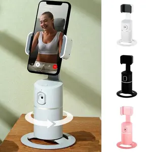 Auto Face Tracking Phone Holder 360° Rotation No App Required Smart Shooting Camera Mount for Live Vlog Streaming Video Rechargeable Battery Selfie Adjustable Tripod Mount